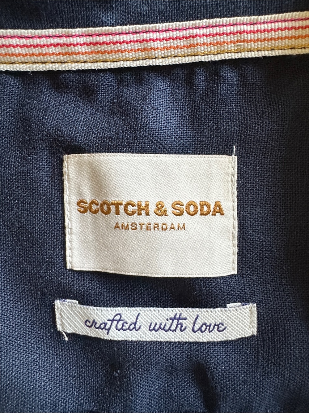 Scotch & Soda Navy Blue Havana Style Linen Blend Pleated Button Down Shirt XXL - Picture 10 of 16